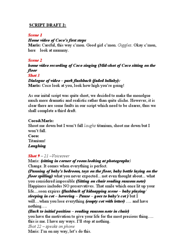 Emotional Home Video Script Draft | PDF