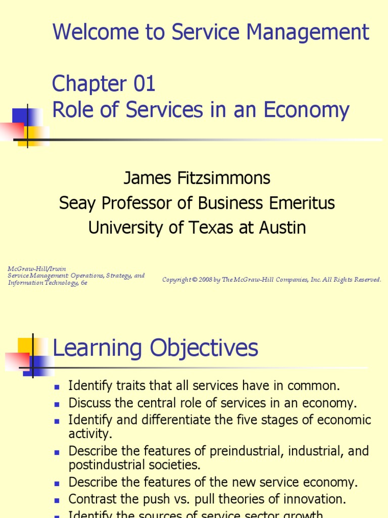 Welcome To Service Management Role of Services in An Economy | PDF ...