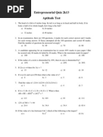 Entrepreneurial Quiz 2k13 Aptitude Test