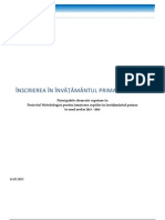 Principalele elemente cuprinse în Proiectul Metodologiei pentru înscrierea copiilor în învățământul primar în anul școlar 2013 – 2014