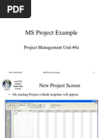 MS Project Example: Project Management Unit #4a