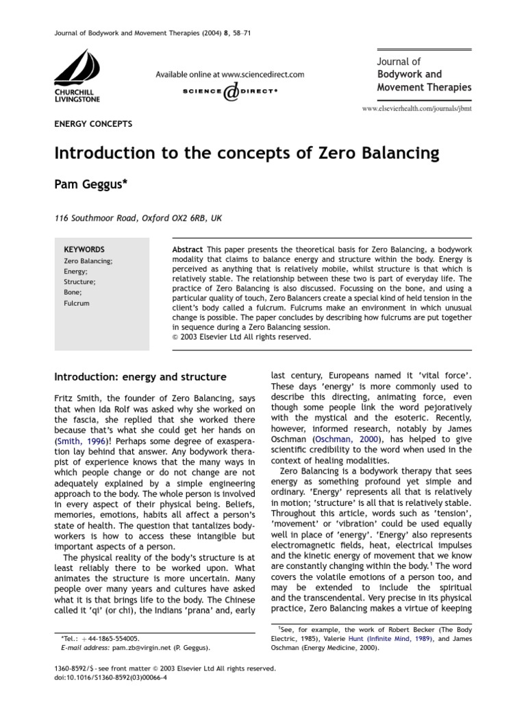 Understanding Zero Balancing Therapy | PDF | Thorax | Gravity