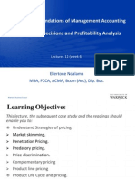 Lecture 12 Week 6 Pricing Decisions Profitability Analysis