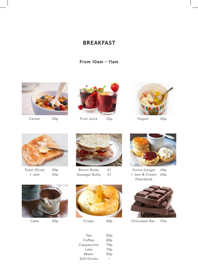 Breakfast: From 10am - 11am | PDF
