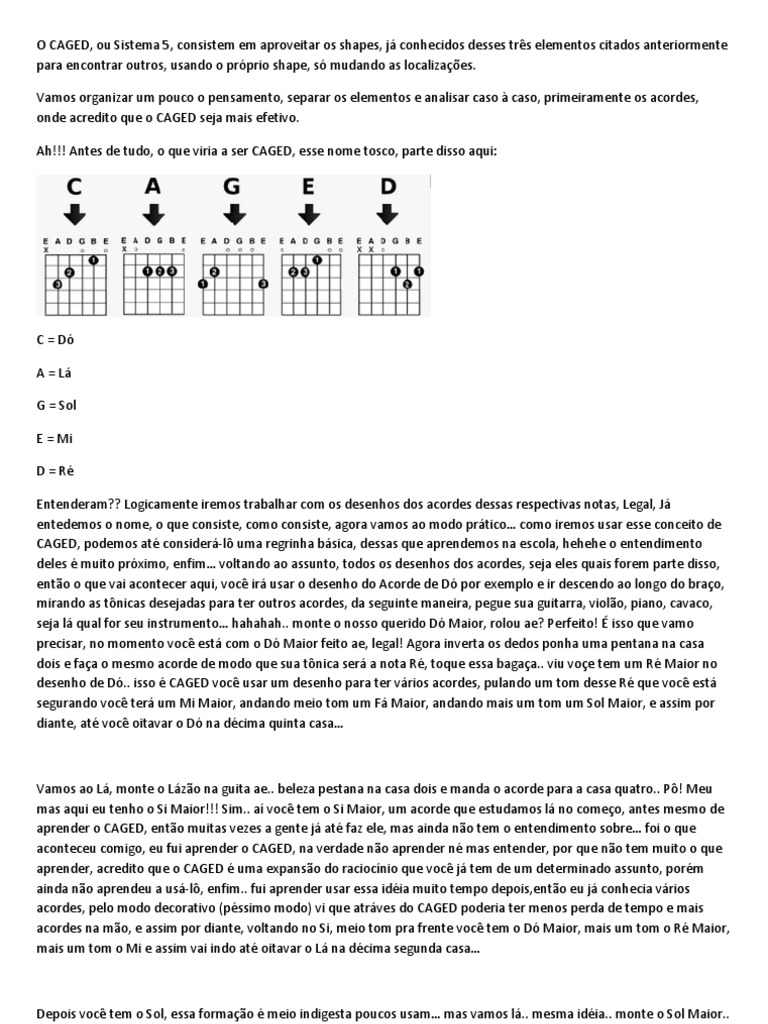 Sistema 5 o Caged | PDF | Acorde (música) | Escala (música)