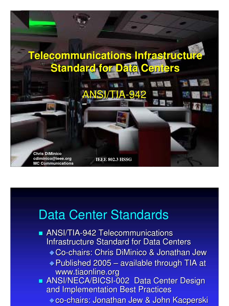 Telecommunications Infrastructure Standard for Data Centers ANSI/TIA ...