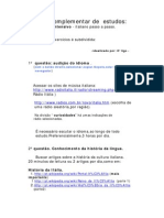 Plano Complementar de Estudos Italiano (Italiano Passo A Passo MR Charles Berlitz)