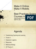 Make It Mobile. Make It Online. Best Practices Science Courses On iTunesU.