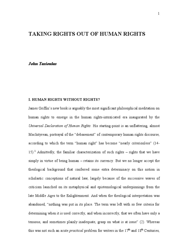 Taking Rights Out of Human Rights | PDF | Rights | Morality