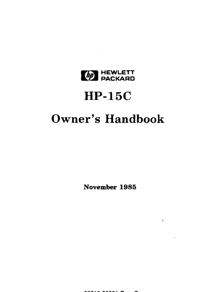 Manual Hp15c PDF