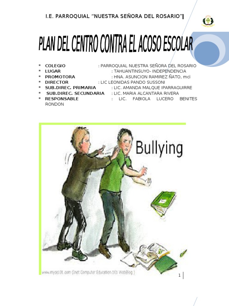 Plan Contra La Violencia y Acoso Escolar | PDF | Grupo de trabajo ...
