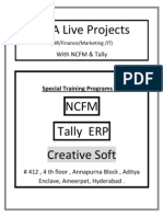 MBA Live Projects: With NCFM & Tally