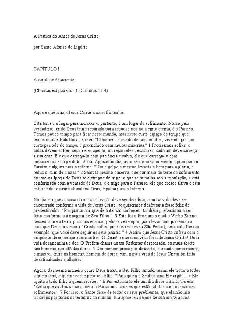 A Prática Do Amor De Jesus Cristo Pdf Santo Amor