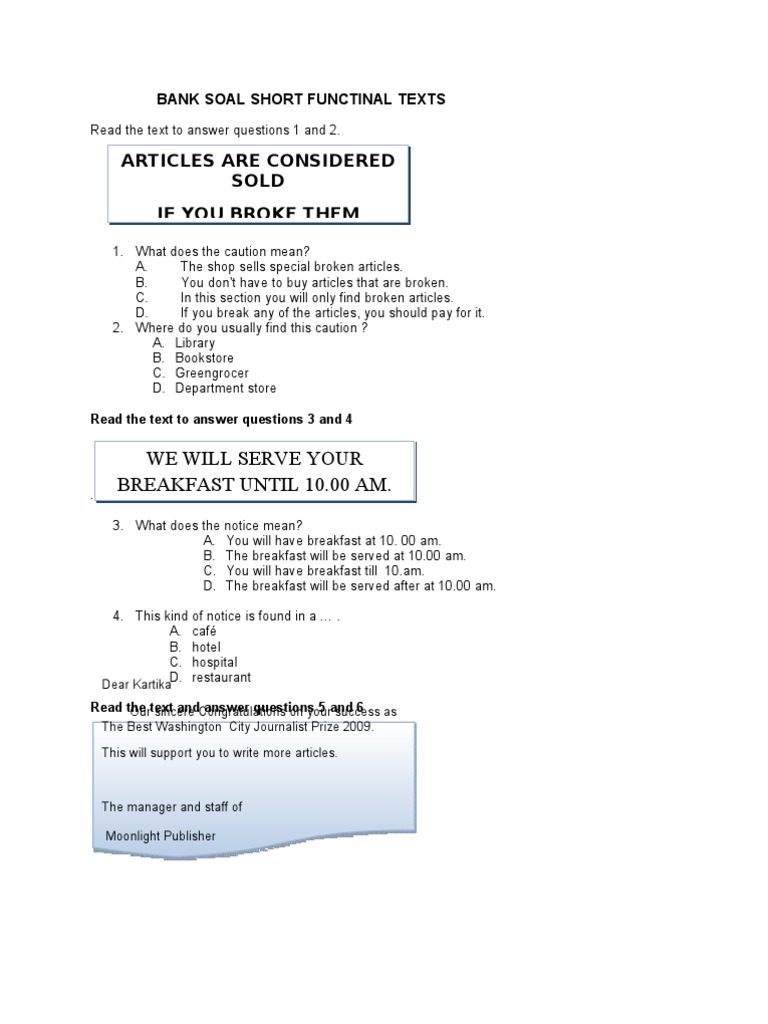 Contoh Soal Assay Functional Text Kelas 9