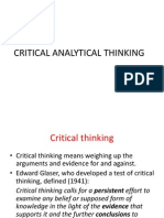 Critical Analytical Thinking