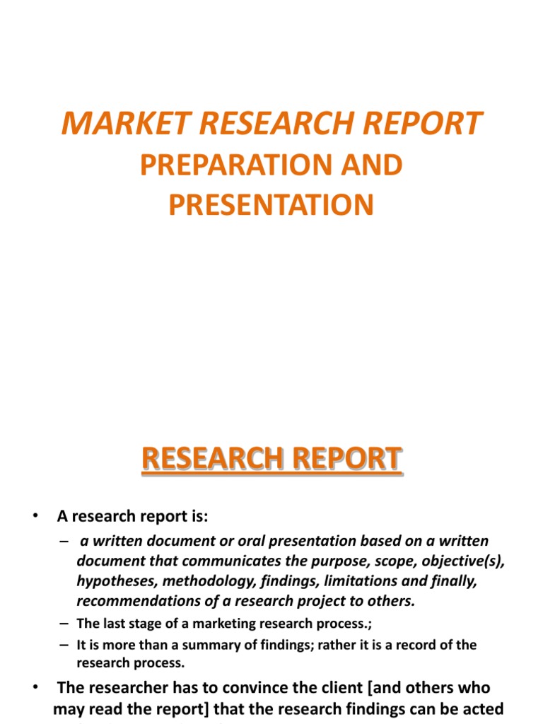 Market Research Report Preparation Guide | PDF | Marketing Research ...