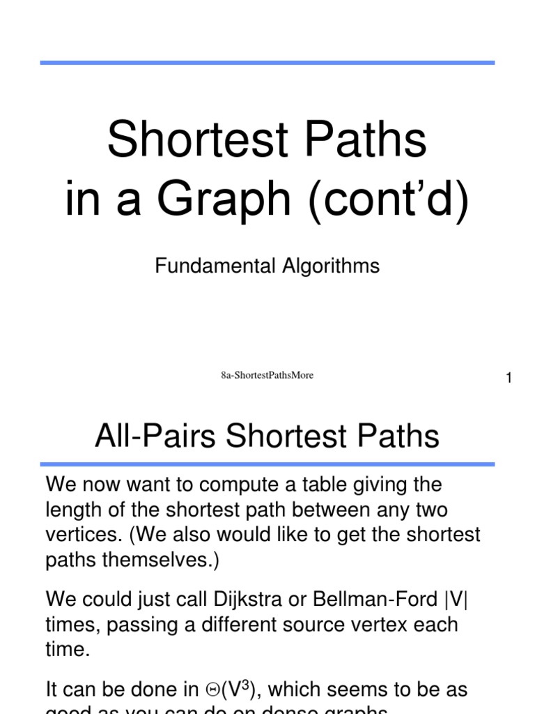 Shortest Paths Algorithms Explained | PDF