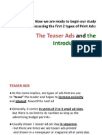 Types of Print Ads: Teaser and Introductory