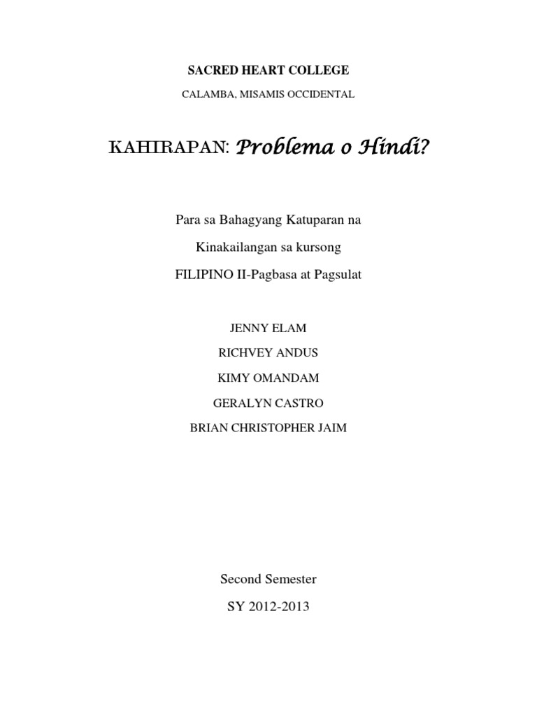 research paper of kahirapan