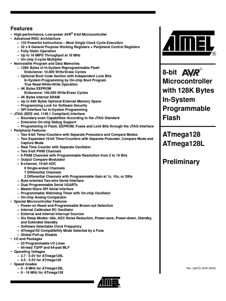 ATmega 128 | PDF | Instruction Set | Booting