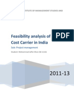 Feasibility Analysis of Low Cost Carrier in India: Chanakya Institute of Management Studies and Research