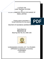 Mahesh.N: A Study On Online Trading System AT Inter-Conneced Stock Exchange of India Limited