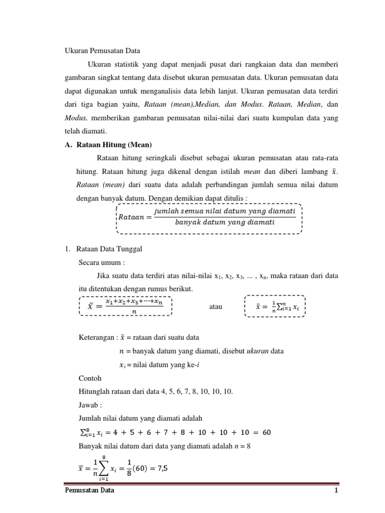 Ukuran Pemusatan Data