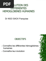 Evolution Des Differentes Hemoglobines Humaines