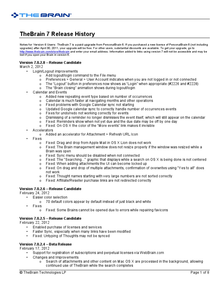 Release Notes On The Brain Application | PDF | Button (Computing) | Mac Os
