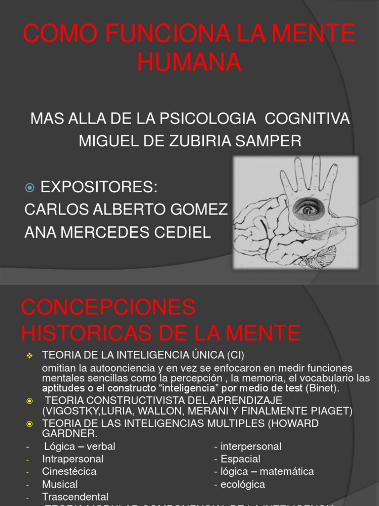 Como Funciona La Mente Humana Pptx Mente Sicologia Y Ciencia Cognitiva