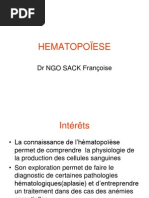 hematopoïse & propriété du sang