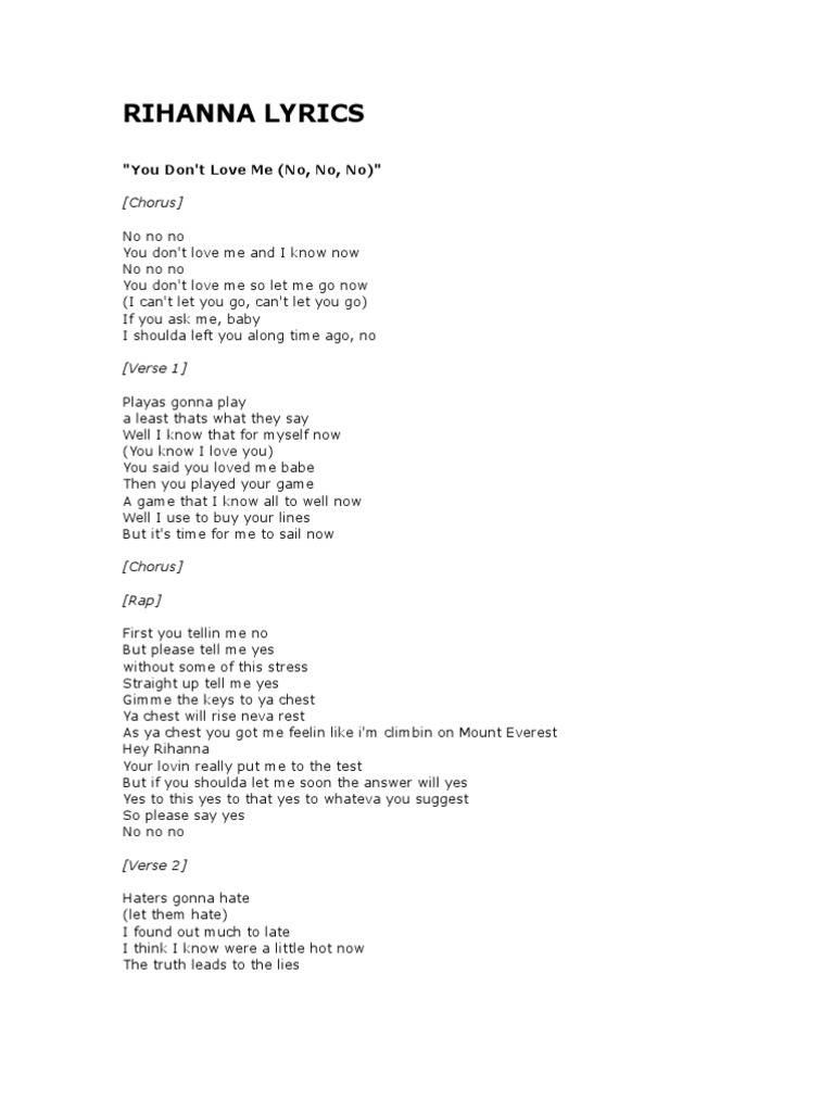 Rihanna Lyrics Leisure