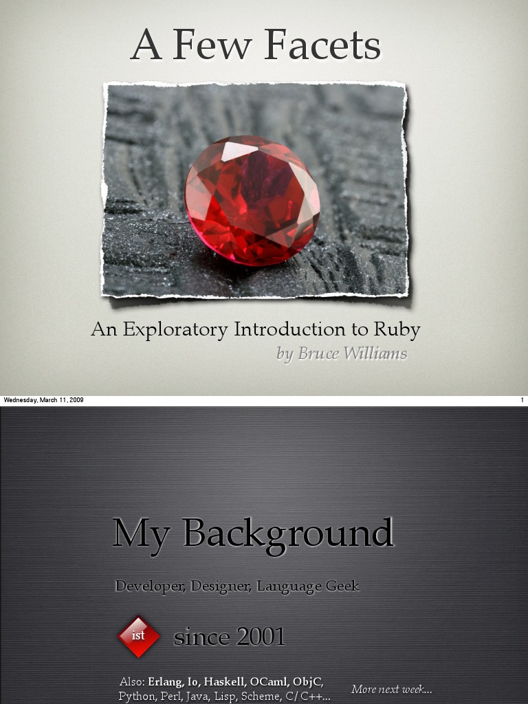 A Few Facets: An Exploratory Introduction To Ruby | PDF | Ruby ...