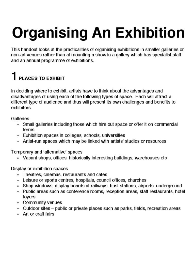 Organizing Art Exhibitions Effectively | PDF | Art Museum | Movie Theater