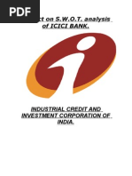 Download Swot of ICICI Bank by ynkamat SN13163460 doc pdf