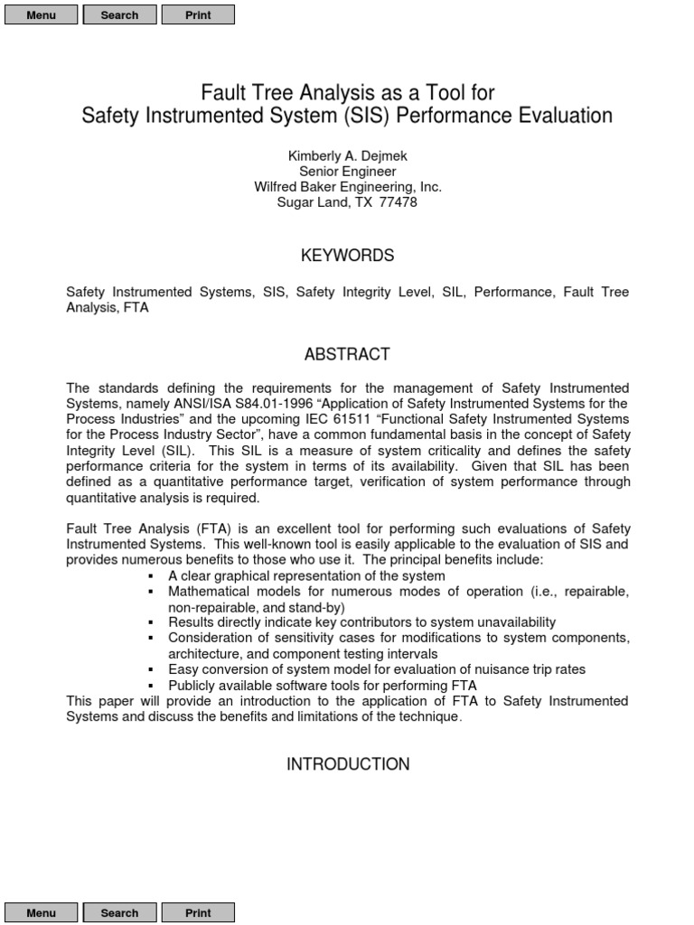 Fault Tree Analysis for SIS Evaluation | PDF | Reliability Engineering ...