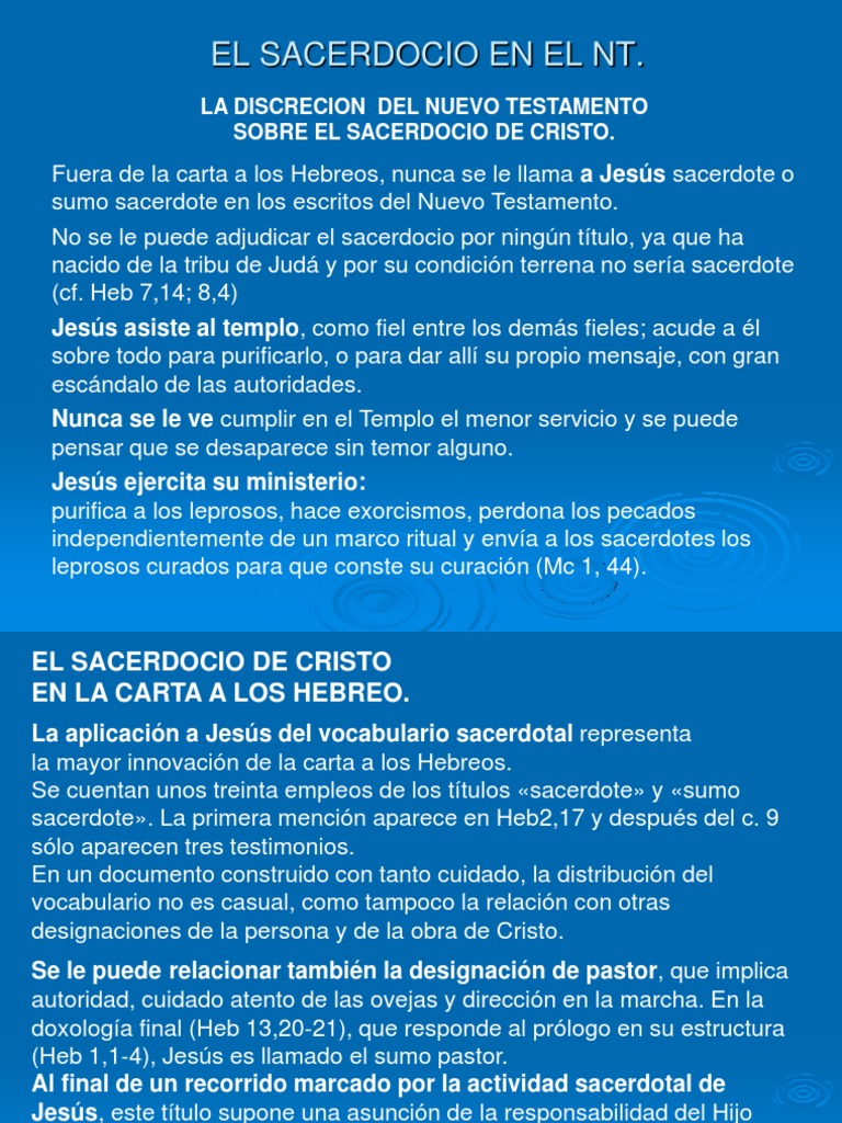 Sacerdocio de Cristo en el Nuevo Testamento | PDF | Sacerdote | Cristo ...