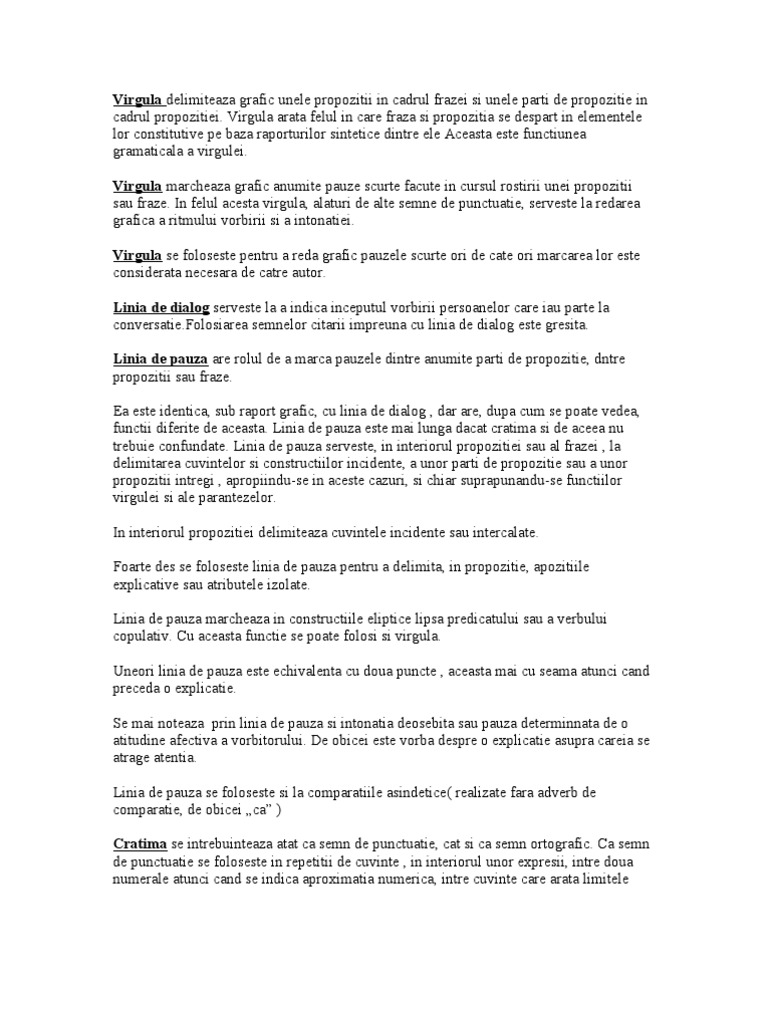 Semnele Ortografice Si De Punctuatie In Limba Romana