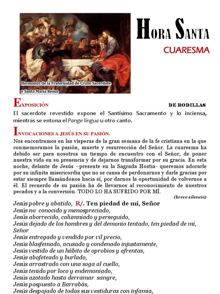 Hora Santa Cuaresma Sacerdote Jesús