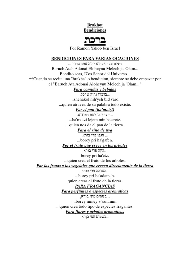 Bendiciones Spanish | Descargar gratis PDF | Judios y judaísmo ...