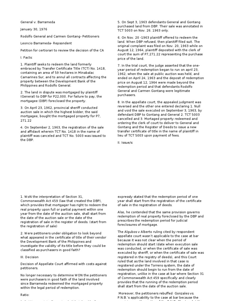 General v. Barrameda The Supreme Court Affirms the Appellate Court's