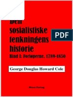 G. D. H. Cole: Den Sosialistiske Tenkningens Historie. Bind I. Forløperne. 1789-1850