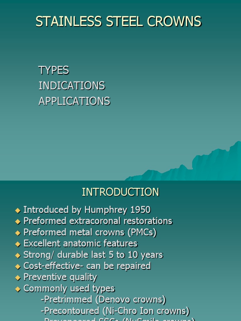 Stainless Steel Crowns PDF Human Tooth Stainless Steel