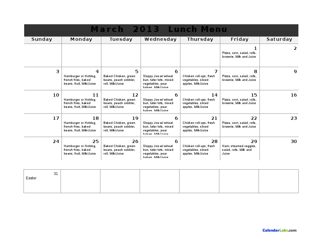 Ms Kings Lunch Menu | PDF