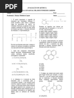 1° AVALIAÇÃO 3° ANO