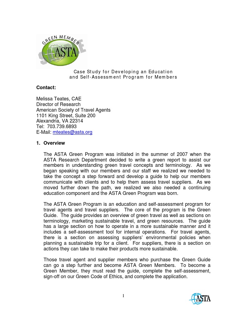 ASTA Green Program: Education & Assessment | PDF | Environmentalism ...