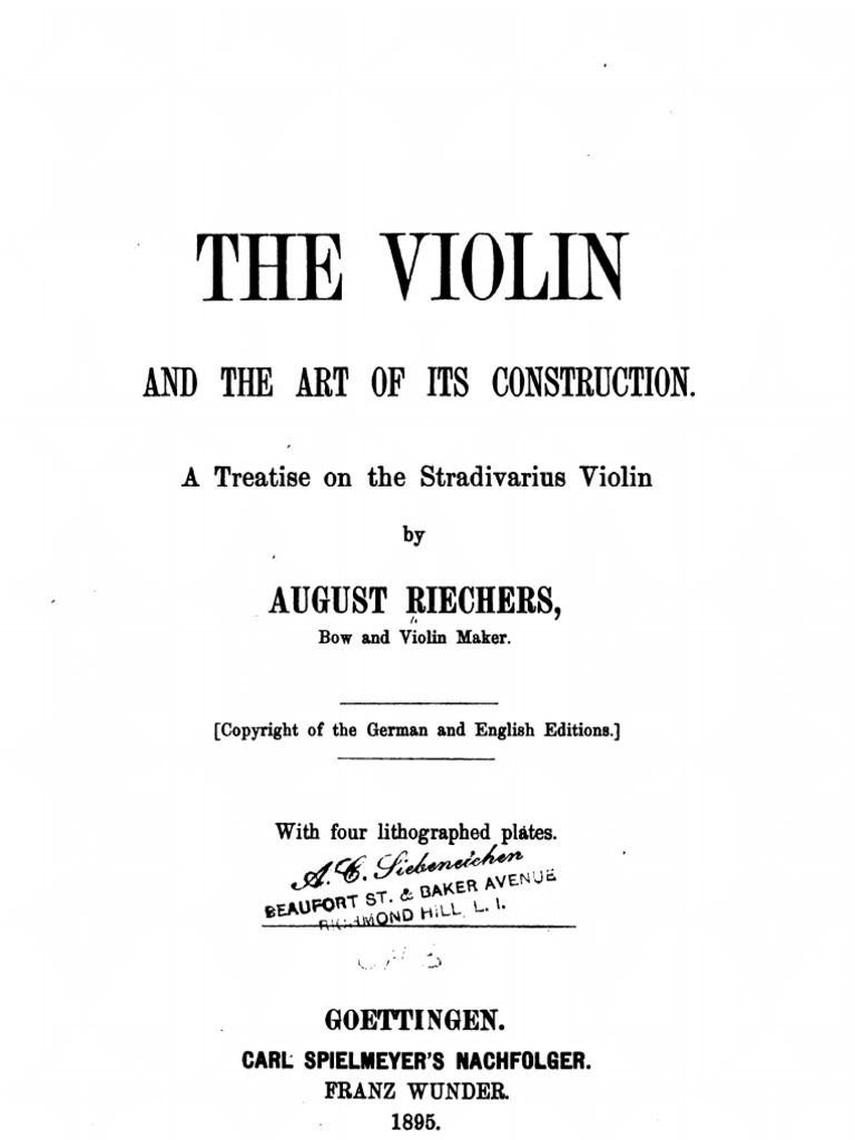 The Violin & The Art of Its Construction - A Treatise o | PDF