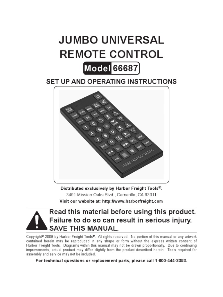 Jumbo Universal Remote