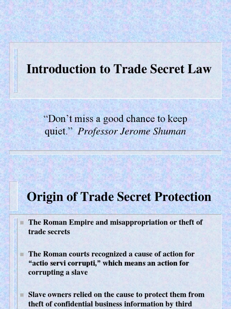 Trade Secrets Trade Secret Private Law Free 30day Trial Scribd