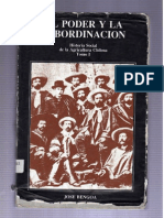 bengoa, josé - el poder y la subordinacion. historia social de la agricultura chilena (tomo i).